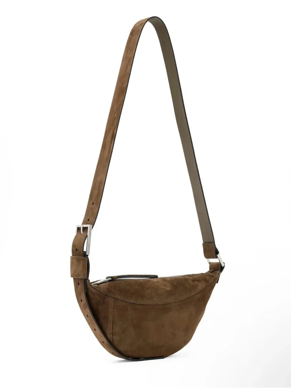 All Saints Brown Suede Crossbody Bag